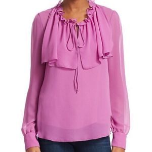 See by Chloe- sheer ruffle blouse- striking purple